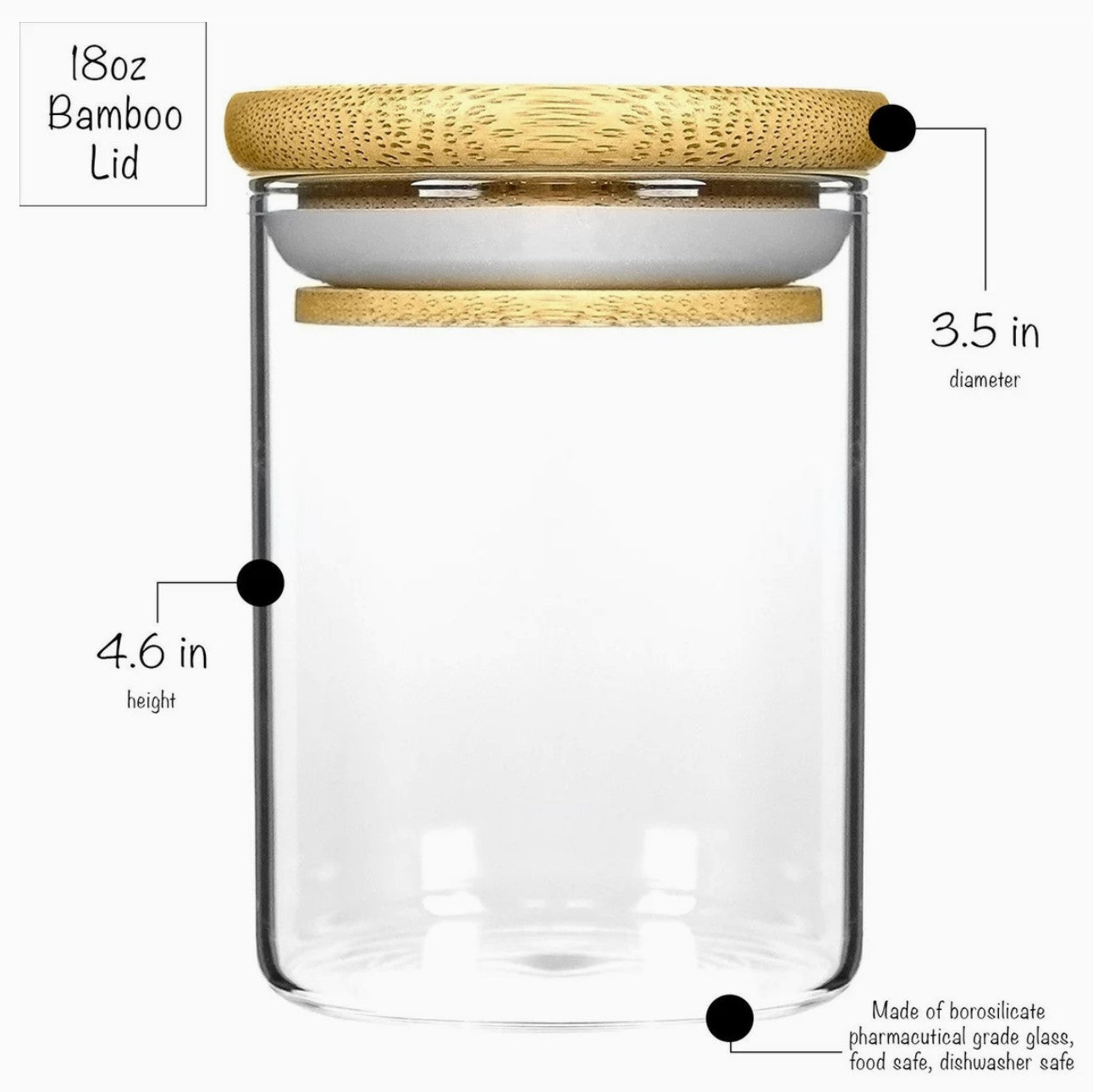 Glass & Bamboo Storage Jar